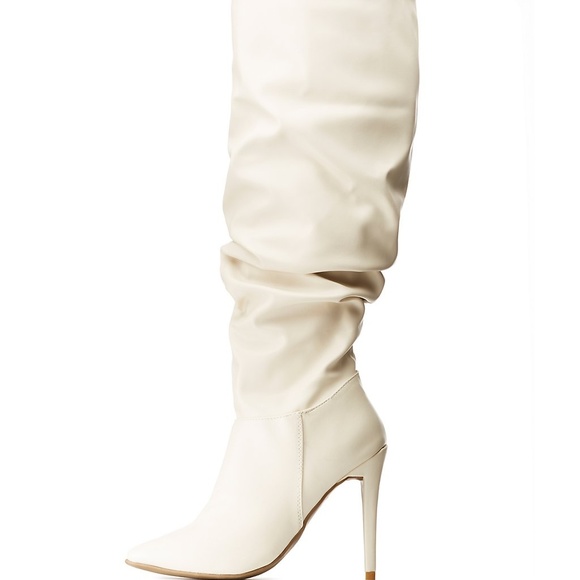 ruched pointed toe boots